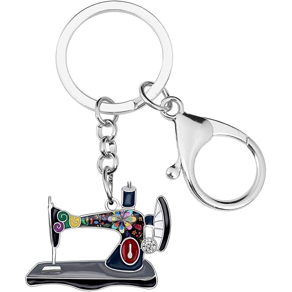 DOWAY Colorful Enamel Sewing Machine Keychain,Cute Key Chain Key